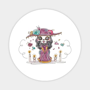 Watercolor La Catrina Magnet